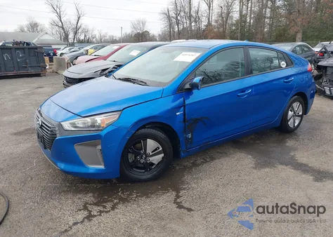 2017 Hyundai Ioniq Hybrid Blue из США, поврежденный, VIN KMHC65LC5HU031792
